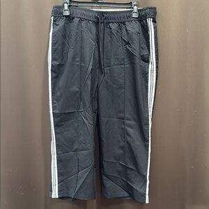 SJB Active Black Track Capri with White Stripes, Retro, Size L
